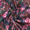 100% Cotton Digital Fabric Little Johnny Orchid Skulls Halloween Floral Flower