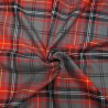 Polyviscose Tartan Fabric Fashion Red & Grey 96 Scottish Plaid Check Woven