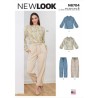 New Look Sewing Pattern N6704 Misses' Top With Puffed Sleeves, Cropped Trousers