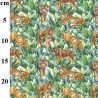 100% Cotton Digital Fabric Rose & Hubble Tigers Tropical Leaves 150cm Wide