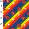 100% Cotton Digital Fabric Rose & Hubble Rainbow Stripes Lips Stars Pride 150cm Wide