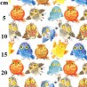 100% Cotton Digital Fabric Rose & Hubble Cute Owls Birds of Prey Animals 150cm Wide