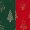 100% Cotton Fabric John Louden Glitter Look Stripe Star Christmas Trees Xmas