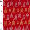 100% Cotton Fabric John Louden Metallic Look Christmas Tree Xmas Festive Winter