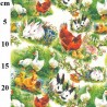 100% Cotton Digital Fabric Rose & Hubble Farm Animals Floral Garden 150cm Wide