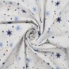 100% Cotton Poplin Fabric White Christmas Rose Gold Xmas Snowflakes Festive