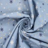 100% Cotton Poplin Fabric White Christmas Rose Gold Xmas Snowflakes Festive