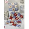 King Cole Knitting Pattern 5733 Alphabet Blanket Cushion Knitted Cottonsoft DK