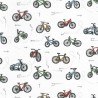 100% Cotton Fabric Nutex On Two Wheels Bicycle Tossed Bike Cycling