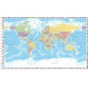 100% Cotton Digital Fabric Rose & Hubble World Map Panel 150cm Wide