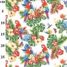 100% Cotton Digital Fabric Rose & Hubble Tropical Flower Parrots 150cm Wide