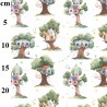 100% Cotton Digital Fabric Rose & Hubble Tree Houses Trees Garden 150cm Wide