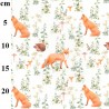 100% Cotton Digital Fabric Rose & Hubble Foxes Hedgehogs Fox Animals 150cm Wide