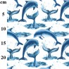 100% Cotton Digital Fabric Rose & Hubble Dolphins Animals Sea Ocean 150cm Wide