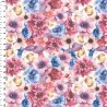 100% Cotton Digital Fabric Rose & Hubble Bunched Floral Flower Emilia 150cm Wide