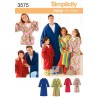 Miss/Men/Child Sleepwear Simplicity Fabric Sewing Patterns 3575
