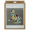 Needle Felting Kit with Frame Floral, Cat, Birds or Teapot