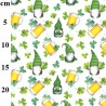 100% Cotton Digital Fabric Rose & Hubble St Patricks Day Gnomes Beer Party