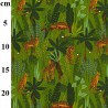 100% Cotton Poplin Fabric Rose & Hubble Leopard Tropical Leaves Palm Tree Animal