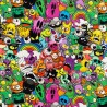 100% Cotton Digital Fabric Chilling Monsters Halloween 140cm Wide