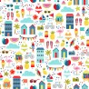 100% Cotton Fabric Makower Pool Party Montage Beach Holiday Travel
