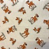 Cotton Rich Linen Look Fabric Deer Fawn Bambi Wildlife Animals