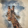 Crafty Cotton Art Linen Canvas Look Fabric Giraffe Panel Upholstery