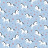 100% Cotton Fabric Nutex Sweet Dreams Kids Horses Ponies Floral Flowers