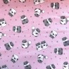 100% Brushed Cotton Winceyette Flannel Fabric R.E.D Textiles Squirrels Pink