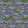 100% Cotton Digital Fabric Water Lilies Painting Pond Floral 140cm Wide