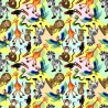 100% Cotton Digital Fabric Jolly Jungle Animals Monkey Lion 140cm Wide