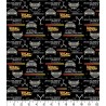 100% Cotton Fabric Camelot Back to The Future Flux Capacitor
