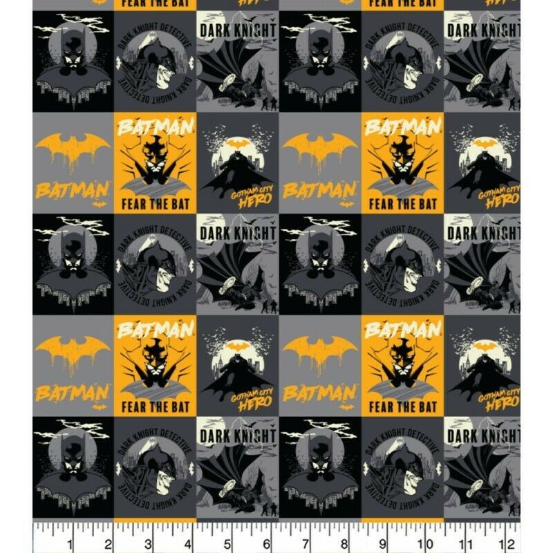 100% Cotton Fabric Camelot Batman Poster Collage