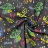 Polycotton Fabric Outer Space UFO Spaceships
