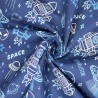 Polycotton Fabric Outer Space UFO Spaceships