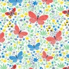100% Cotton Poplin Fabric Rose & Hubble Butterfly Garden Floral Flower Animals