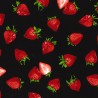 100% Cotton Poplin Fabric Rose & Hubble Strawberry Summer Fruits Strawberries