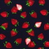 100% Cotton Poplin Fabric Rose & Hubble Strawberry Summer Fruits Strawberries