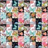 100% Cotton Digital Fabric Butterfly Patchwork Tiles 140cm Wide