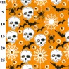Polycotton Fabric Spider Webs Skulls Bats Halloween Spooky