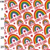 Polycotton Fabric Love Rainbows Hearts Valentines Romance Pride