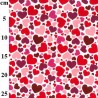 Polycotton Fabric Tossed Love Hearts Valentines Heart Romance
