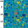 Polycotton Fabric Tossed Alphabet Letters Nursery Kids Childrens