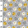 Polycotton Fabric Tossed Teddy Bear Faces Nursery Kids Childrens