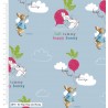 100% Digital Cotton Fabric Peter Rabbit Hop Hop and Away