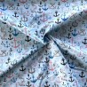 100% Organic Cotton Poplin Fabric Anchors Nautical Anchor Ship Boat