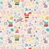 100% Cotton Fabric Lewis & Irene Spring Gnomes Easter Rabbit Bunny Chicks Floral