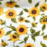 Cotton Rich Linen Look Fabric Sunflower Sunflowers Floral Flower Upholstery