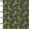 100% Cotton Digital Fabric Rose & Hubble Christmas Holly Leaves Berries Xmas