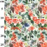 100% Cotton Digital Fabric Rose & Hubble Christmas Holly Berries Leaves Xmas